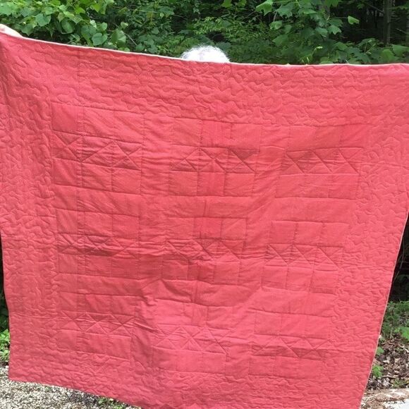 NWT. Hand Crafted Green/Orange/Cream Quilt - Picture 15 of 16